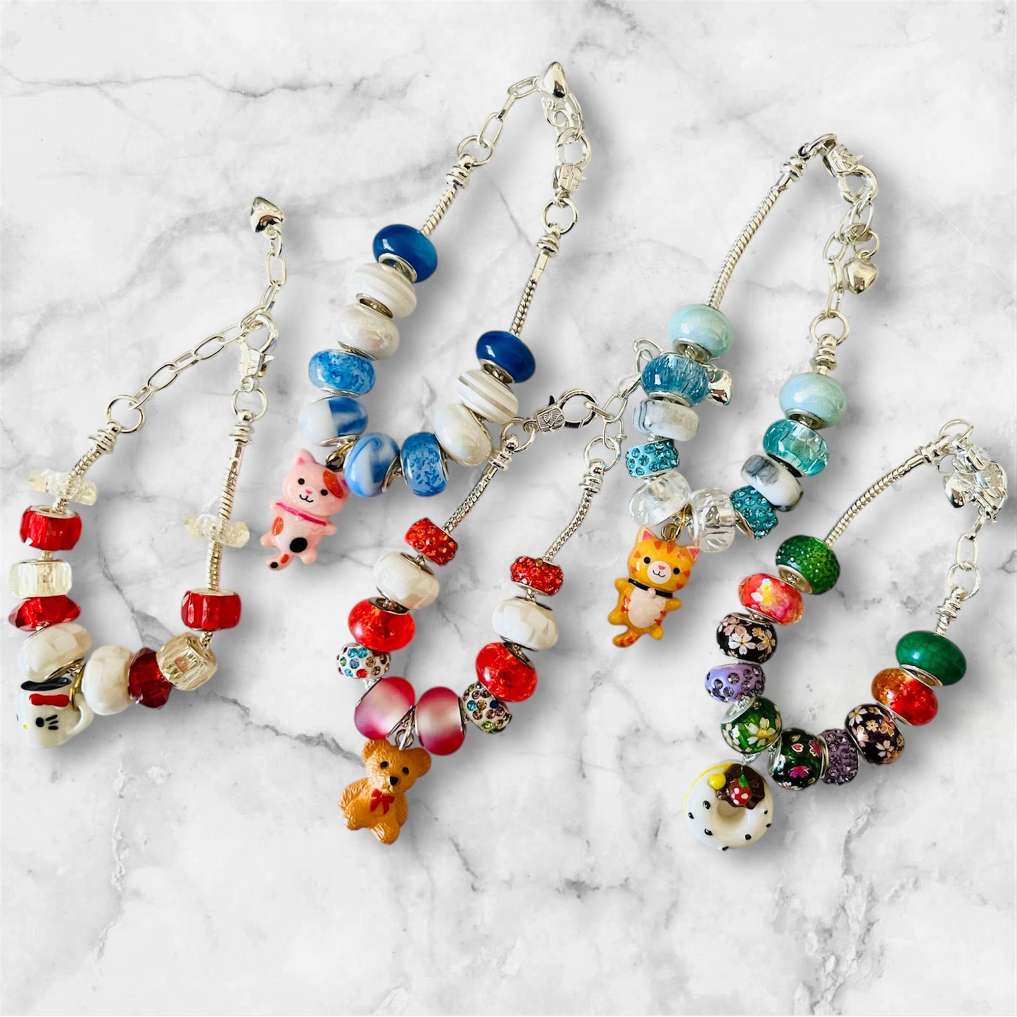 Bead bracelet with cute charm, handmade, gifts for friends, gift for her,