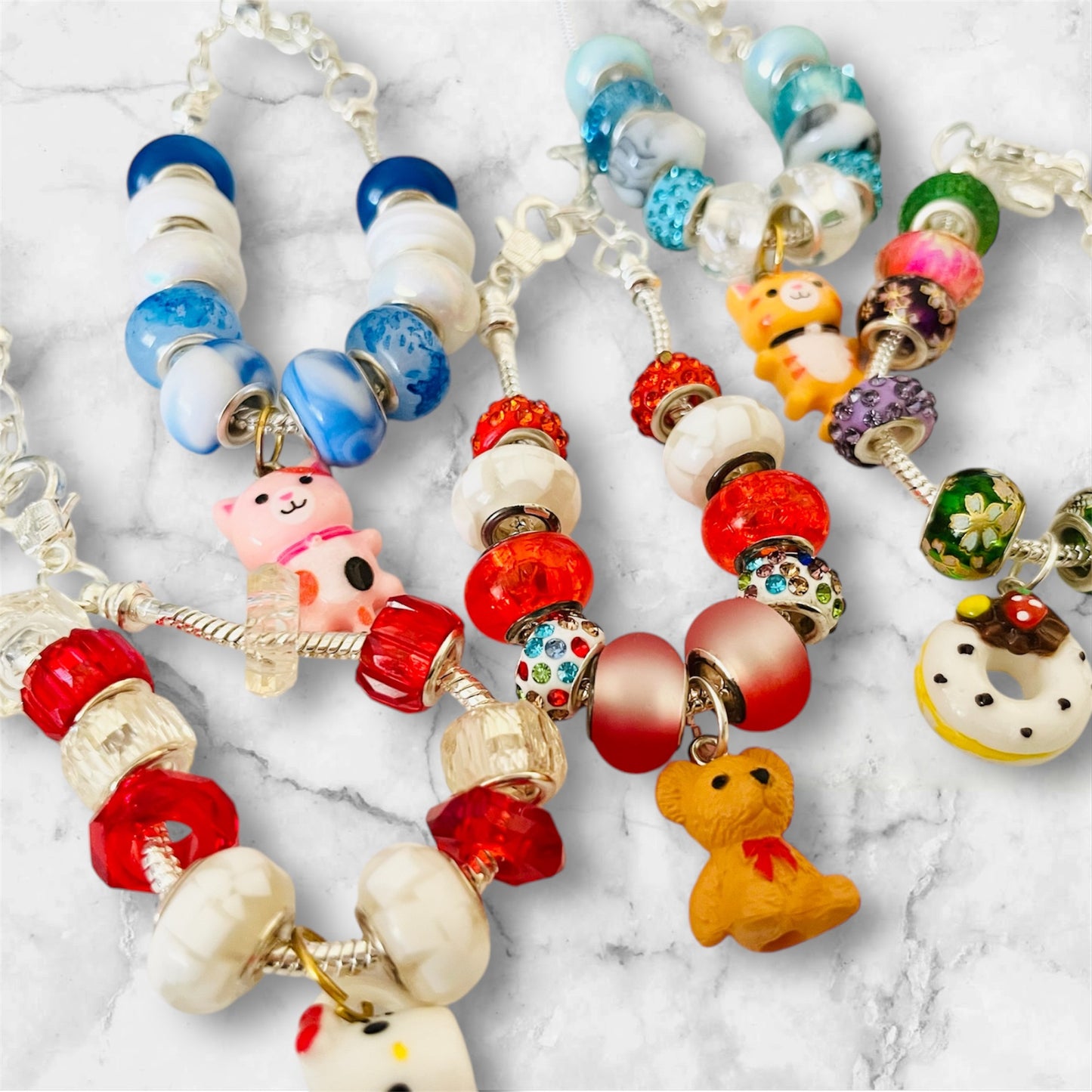 Bead bracelet with cute charm, handmade, gifts for friends, gift for her,
