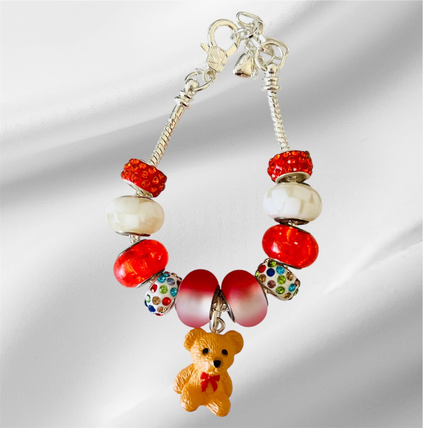 Bead bracelet with cute charm, handmade, gifts for friends, gift for her,