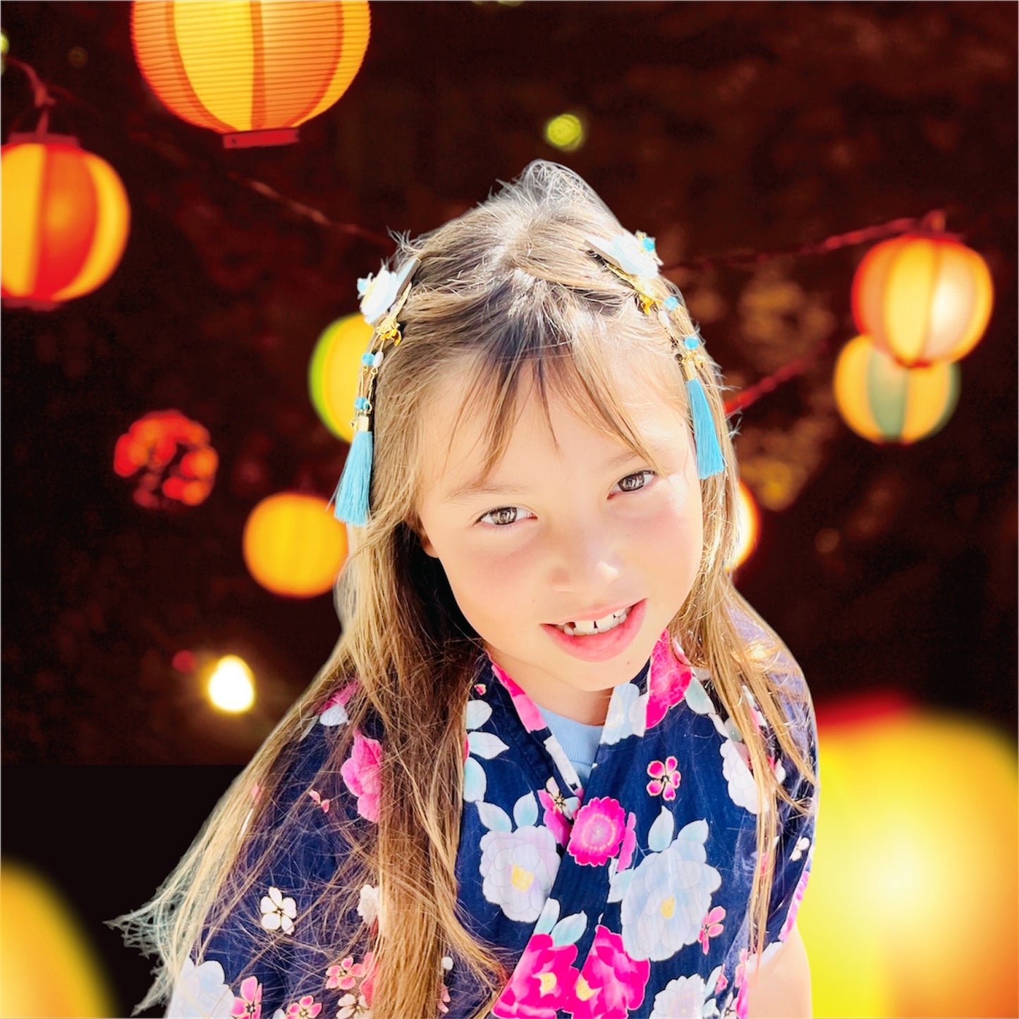 Asian style hair clip, Asian princess, kimono hair style,