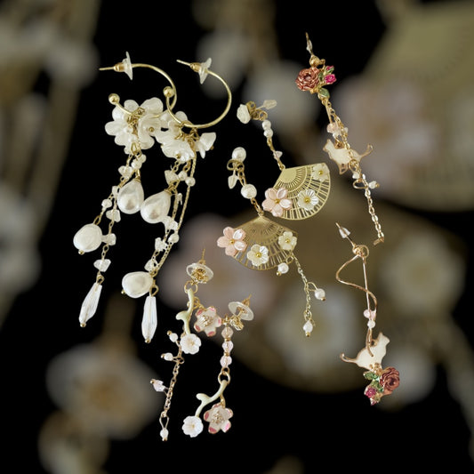 Asian style earring, for party, date, wedding, gifts for her