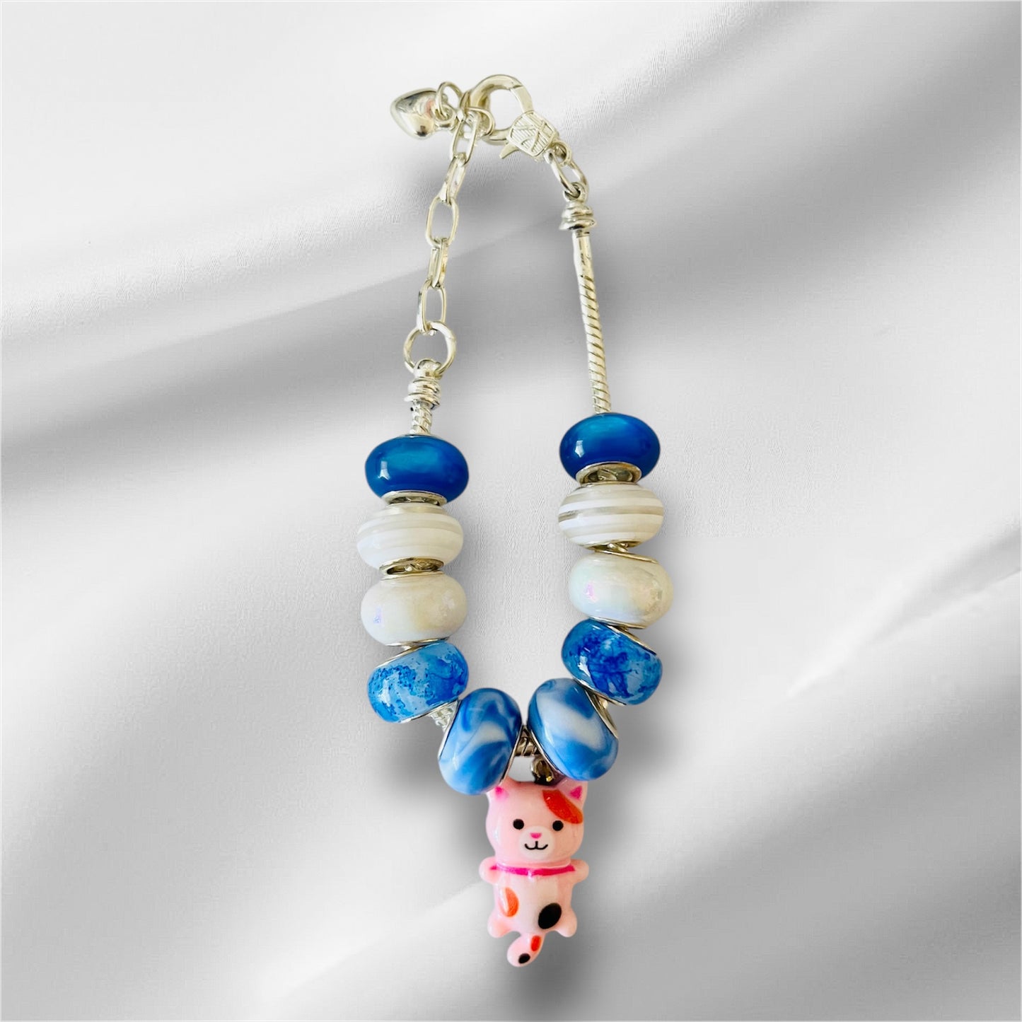 Bead bracelet with cute charm, handmade, gifts for friends, gift for her,