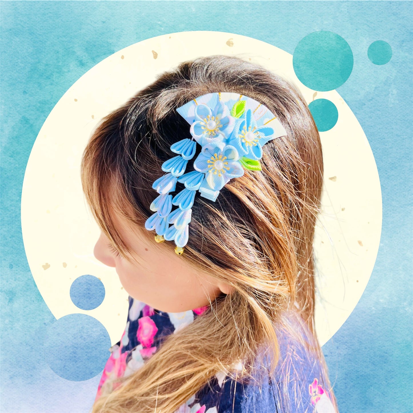 Asian princess style hair clip, Yukata hair style, kimono style,