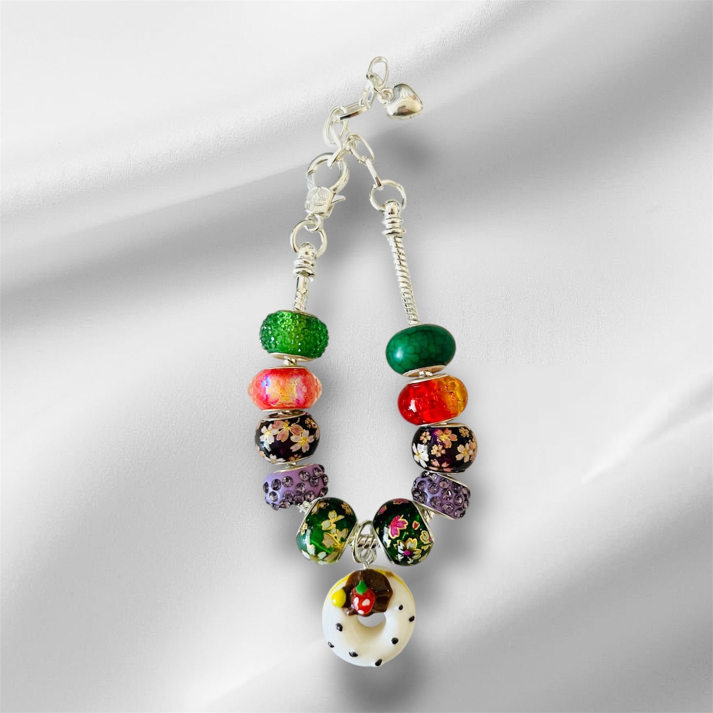 Bead bracelet with cute charm, handmade, gifts for friends, gift for her,