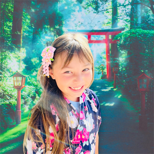 Asian princess style hair clip, Yukata hair style, kimono style,